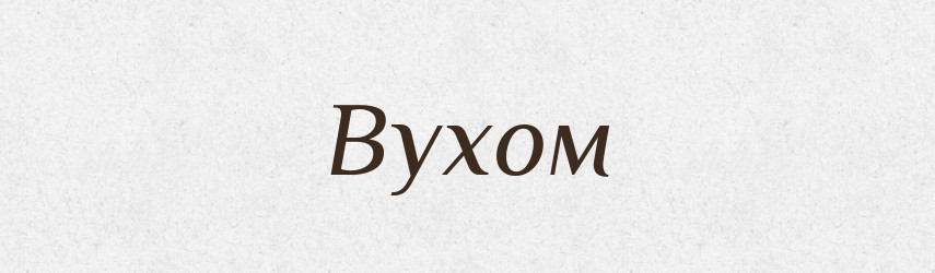 Вухом — Фразеологічний словник української мови